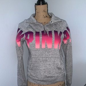 Pink quarter zip pull over jacket